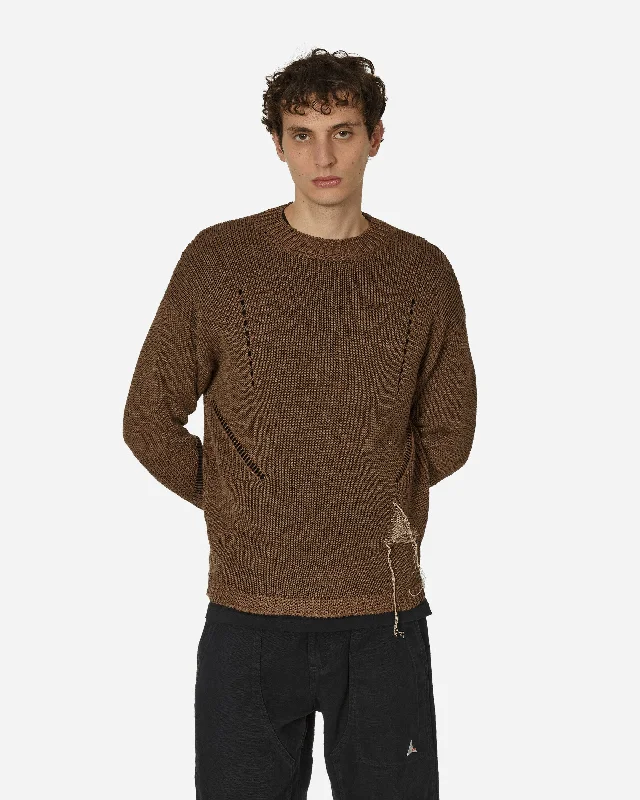 men's striped cotton t-shirtHemp Crewneck Sweater Brown