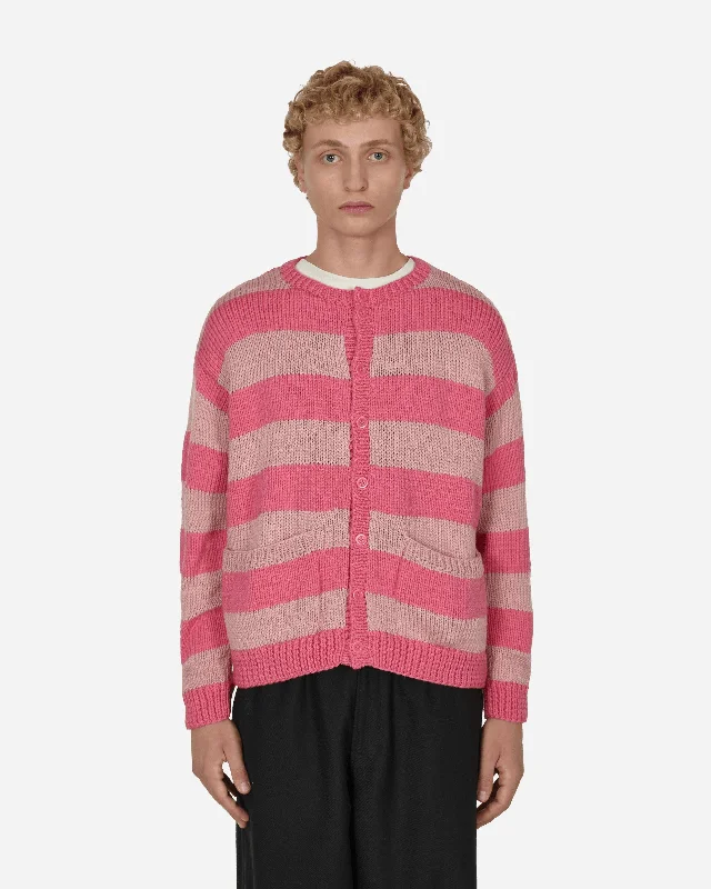 men's short-sleeve polo shirtHand Knit Pig Cardigan Pink