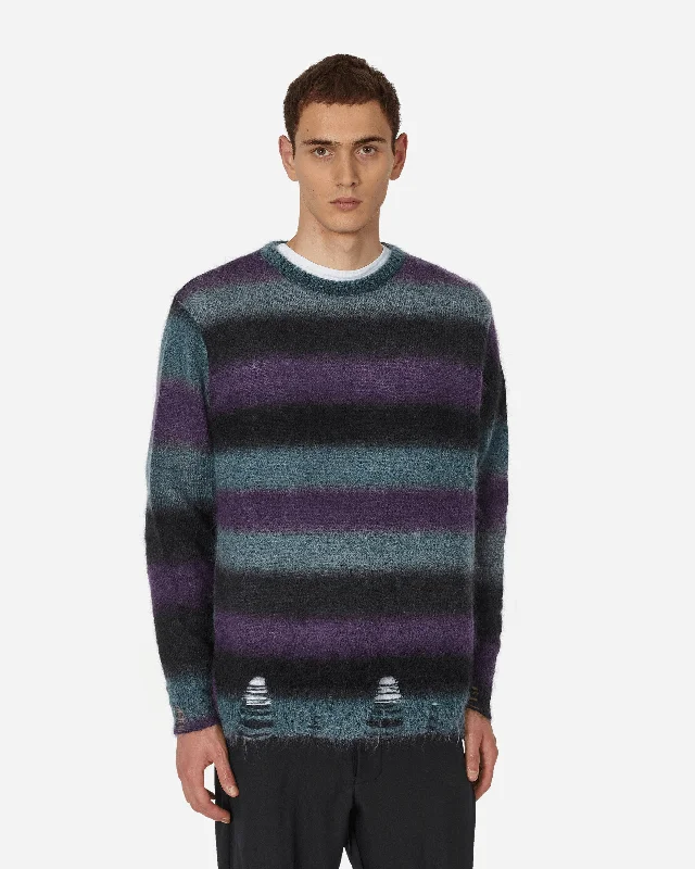 men's striped polo shirt with contrast collarStriped Mohair Oversized Sweater Midnight