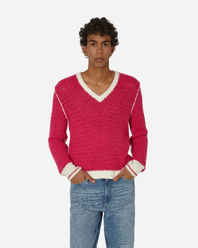 men's moisture-wicking athletic teeKnitted V-Neck Sweater Fluo Pink