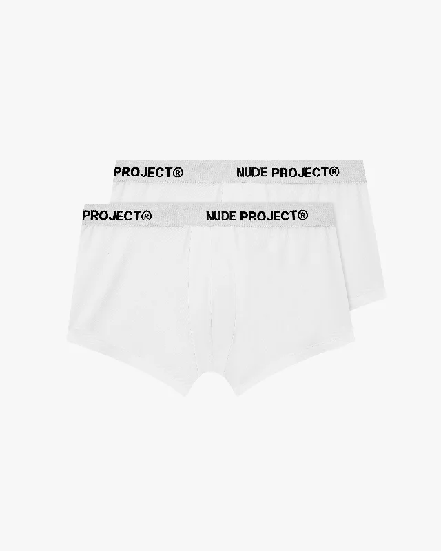 Men's underwear featuring intricate patternsESSENTIAL BOXER WHITE X2