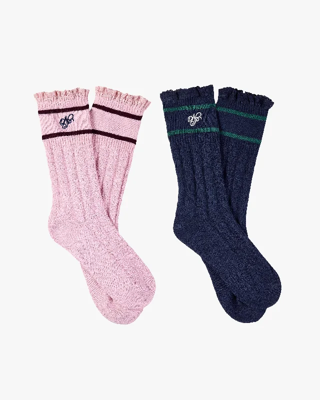 Underwear for men with extra-long legsCOQUETTE SOCKS PINK/NAVY 2XPACK