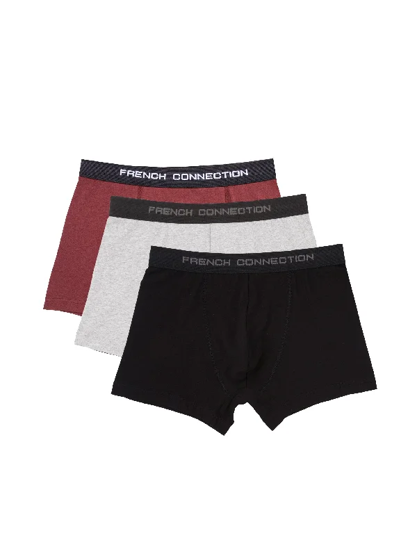 Men's underwear with a stretchy elastic waist3 Pack French Connection Boxers