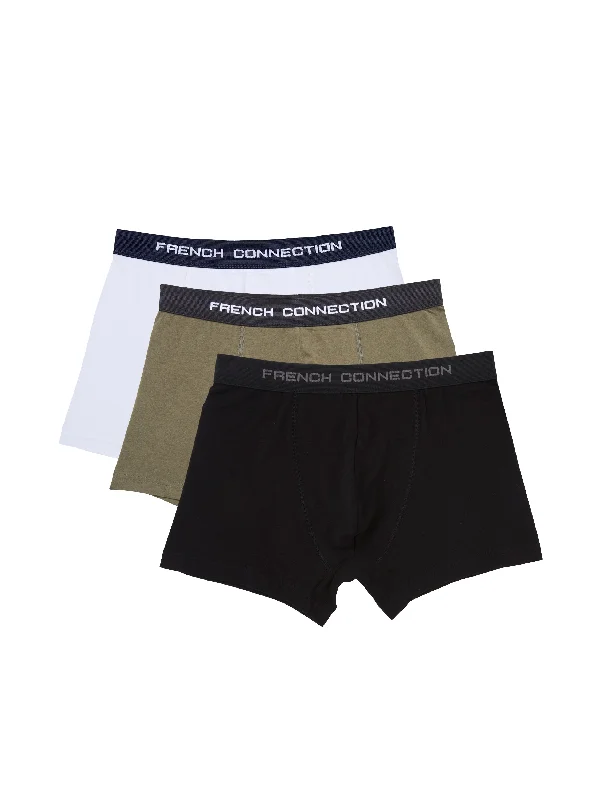 Men's underwear with a stylish logo print3 Pack French Connection Boxers