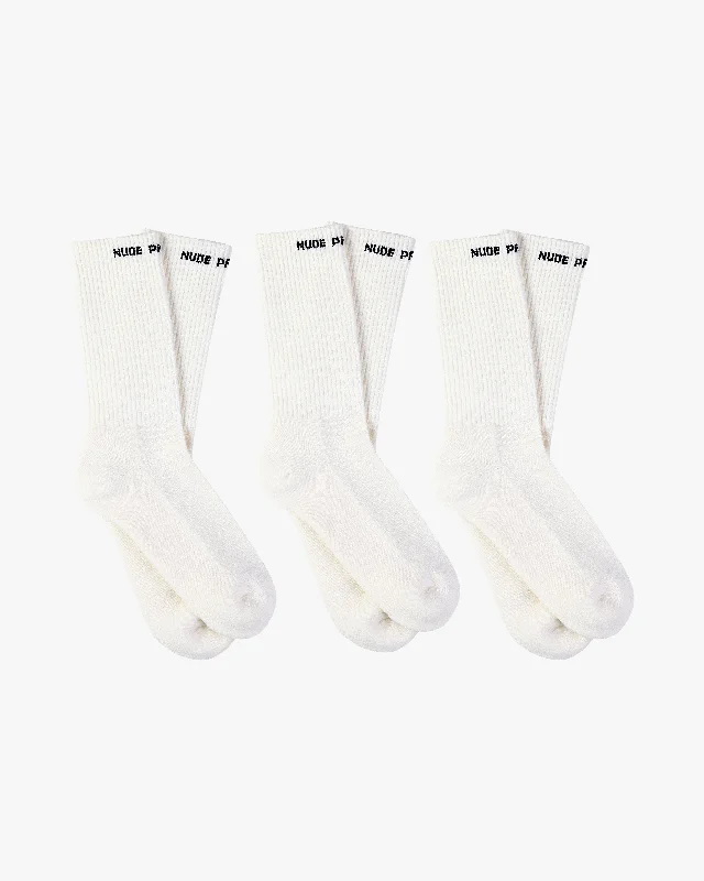 Men's cotton underwear high-waistedALLDAY SOCKS WHITE 3XPACK