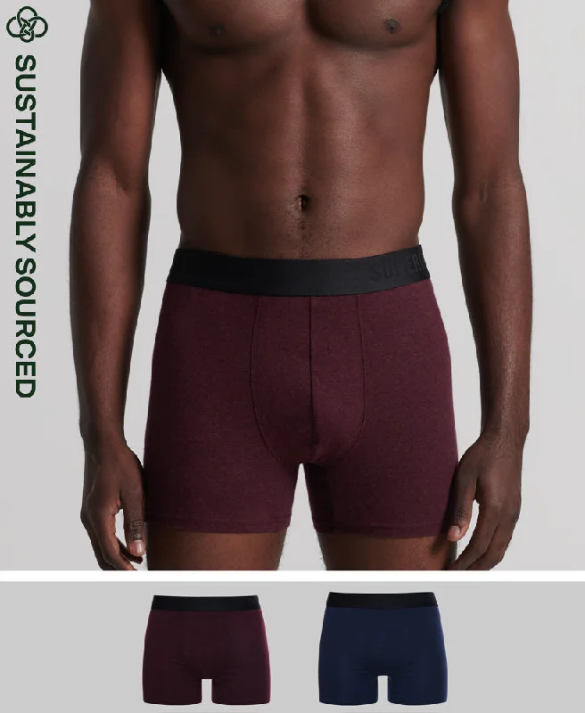 Men's underwear with a moisture-management systemBoxer Offset Double Pack | Navy/Burgundy