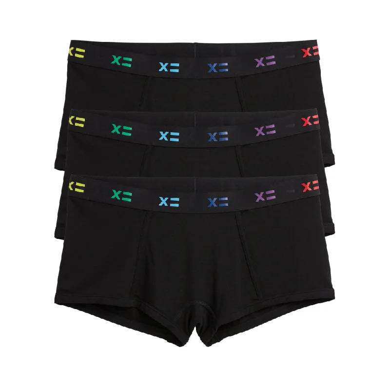 Underwear for men with enhanced pouch supportBoy Shorts 3-Pack - TENCEL™ Modal Black X= Rainbow