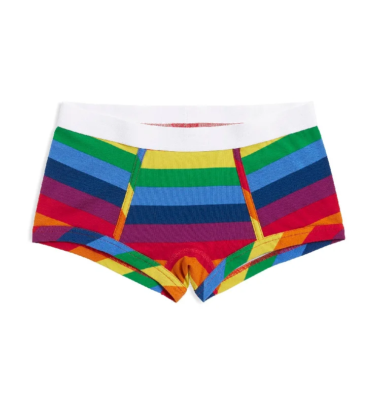 Men's underwear with a built-in lift for a better silhouetteBoy Shorts - Rainbow Pride Stripes