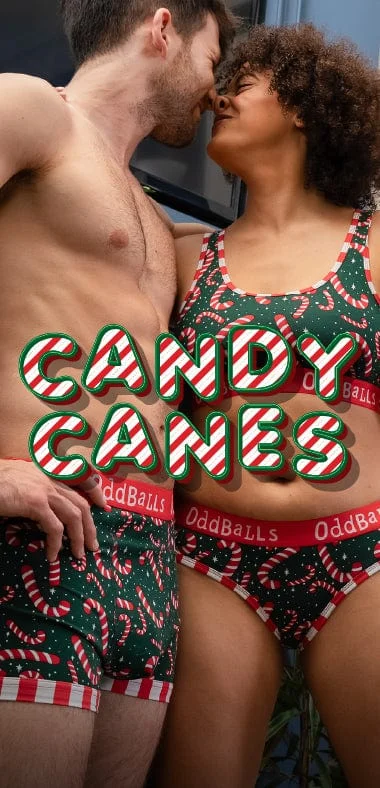 Men's underwear made from hypoallergenic fabricCandy Canes - Mid Collection Banner 1