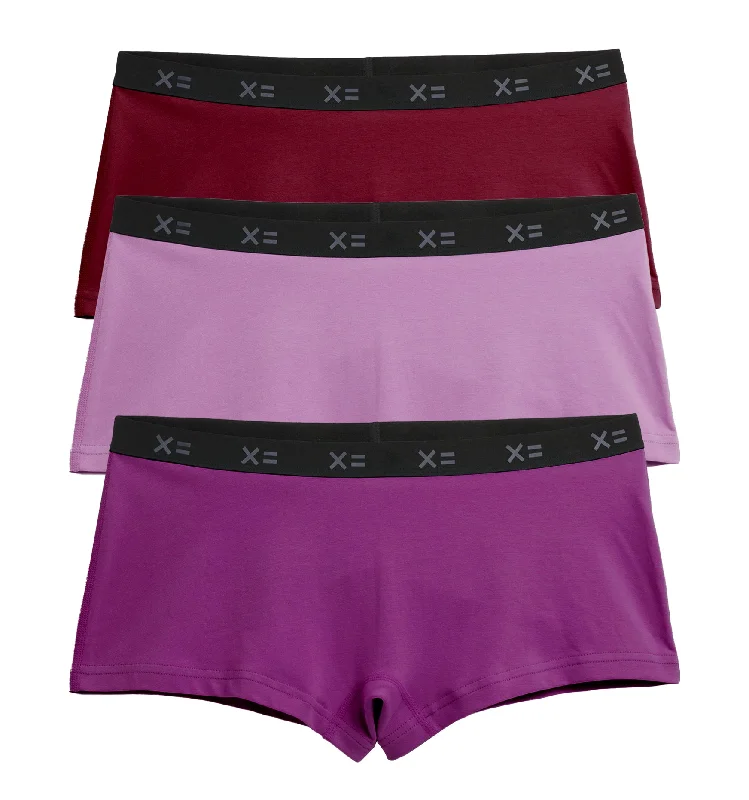 Ergonomic design underwear for better fitLightweight Boy Shorts 3-Pack - Amethyst