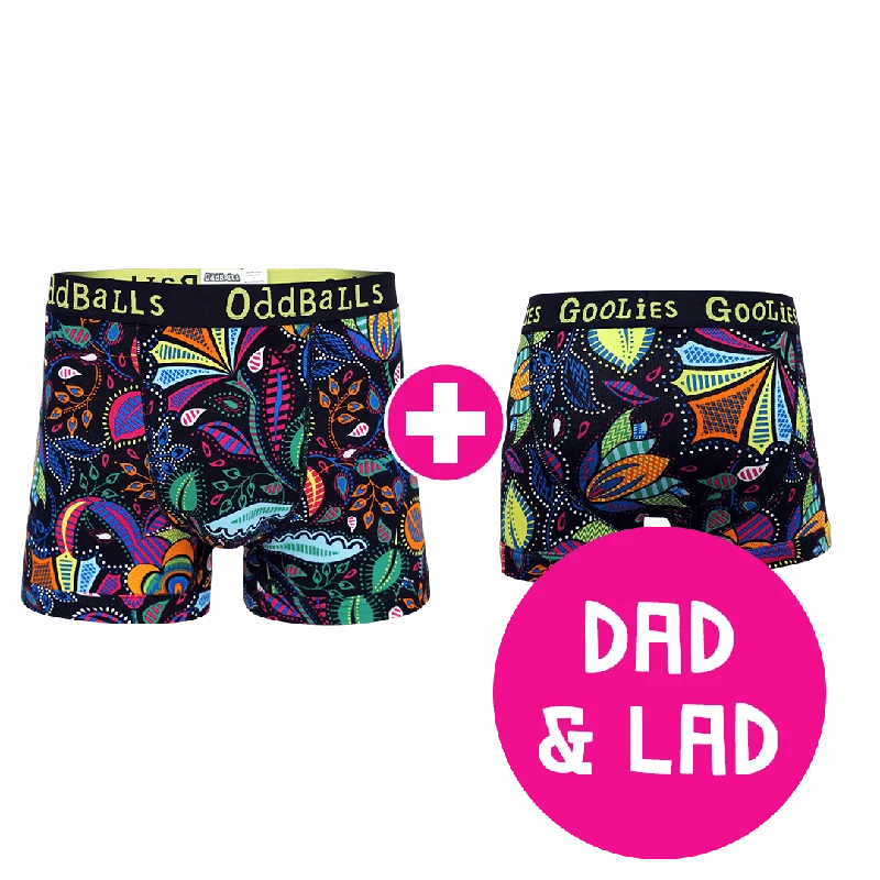 Underwear designed for men with an active sex lifeMagic Garden Dad & Lad Bundle - Mens Boxer Shorts & Kids Boxer Shorts Bundle