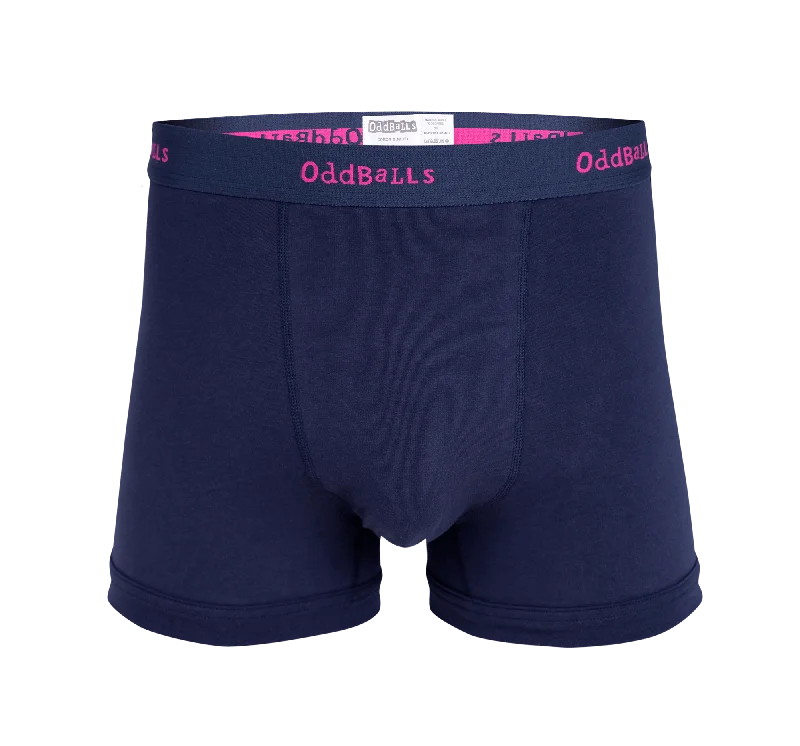 Stylish graphic print underwear for menNavy & Magenta - Mens Boxer Shorts