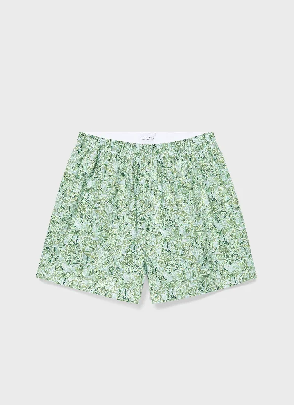 Affordable men's boxer shortsMen's Classic Boxer Shorts in Liberty Fabric in Green Garden