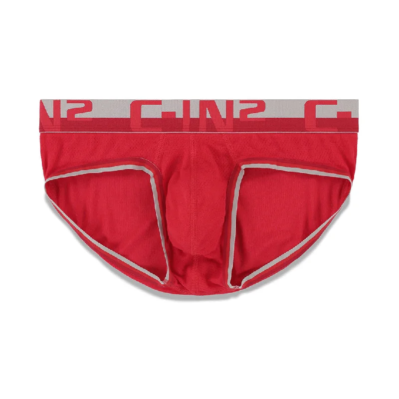 Men's underwear with hidden zippered pocketsMesh Low Rise Brief Randall Red