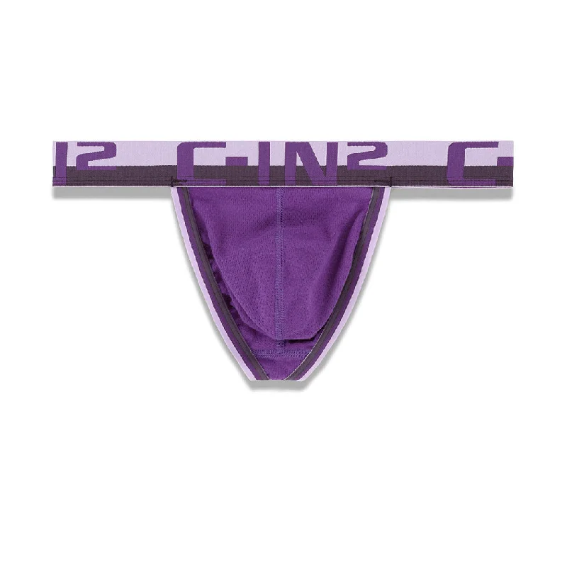 Men's underwear with thermal insulationMesh Thong Paco Purple