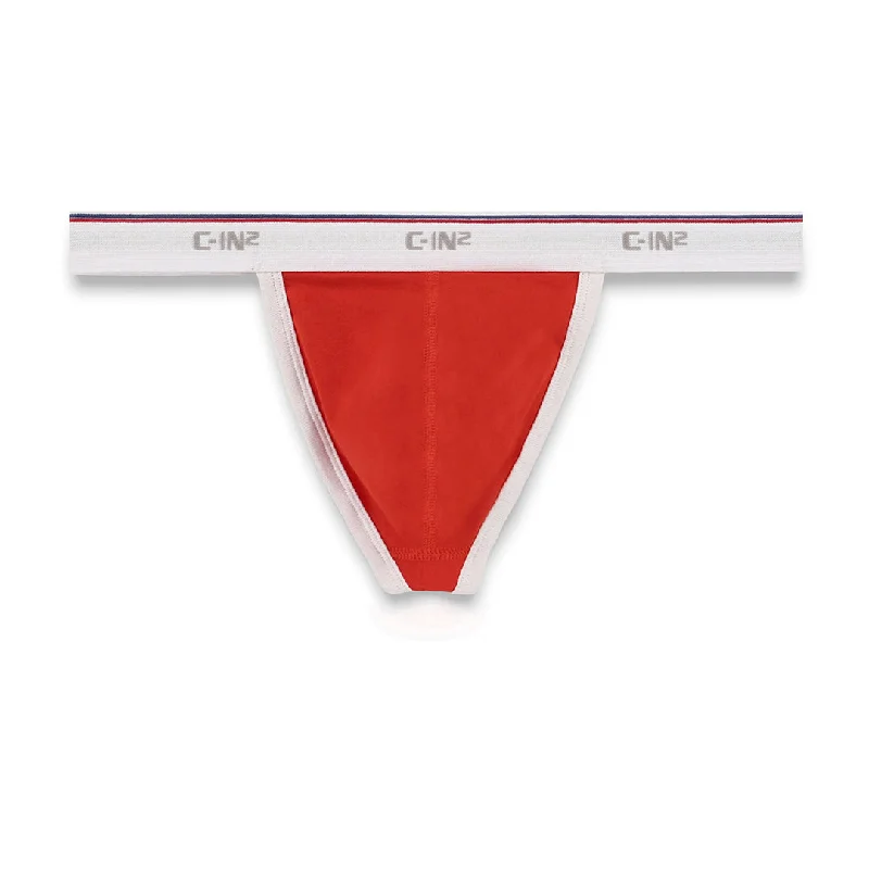 Underwear for men with enhanced pouch supportThrowback Thong Riley Red