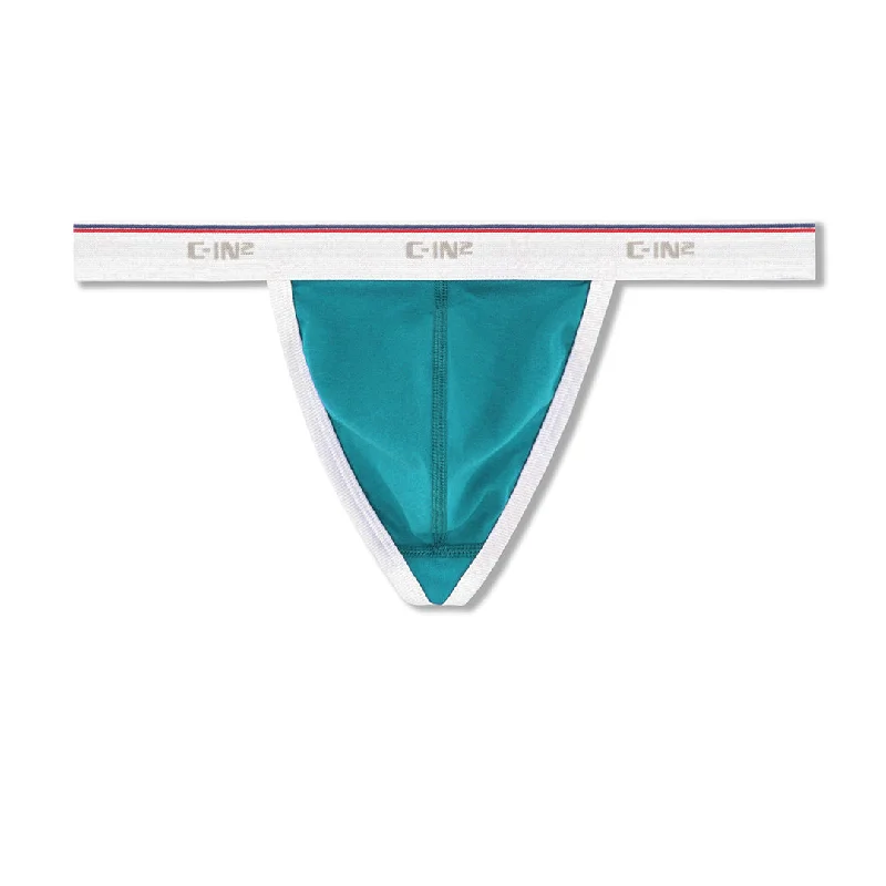 Men's underwear with a stretchy elastic waistThrowback Thong Tucker Teal