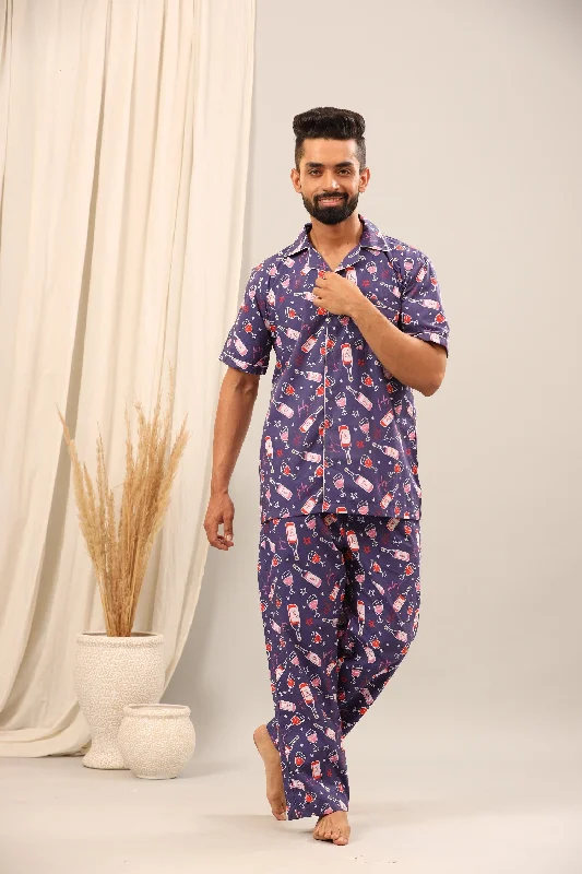 men's pajamas with built-in charging ports for devices (hypothetical)Celebrations Pajama Set for Men