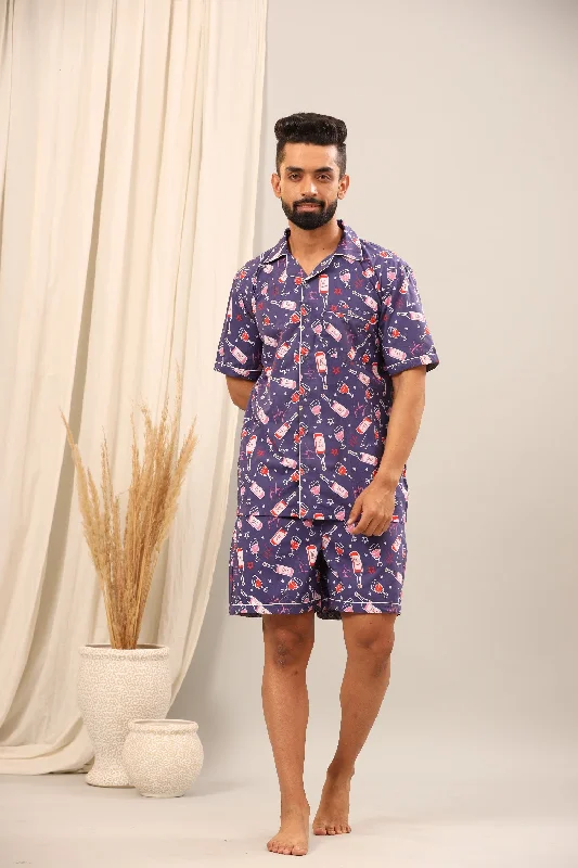 men's pajamas with built-in humidity control (hypothetical)Celebrations Shorts Set for Men