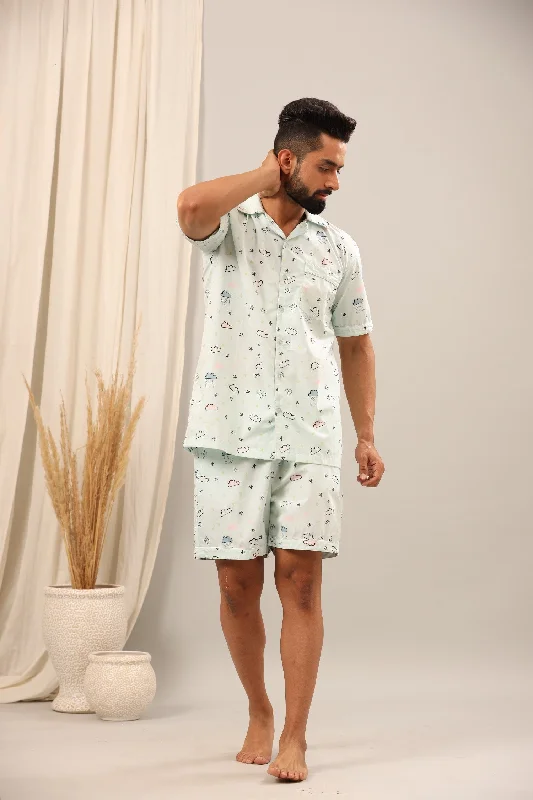 men's pajamas designed for all-day wearClouds in the Sky Shorts Set for Men