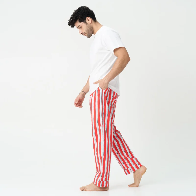 men's pajamas with built-in GPS trackers (hypothetical)Crimson Trails T-shirt & Cotton Pyjama - Men