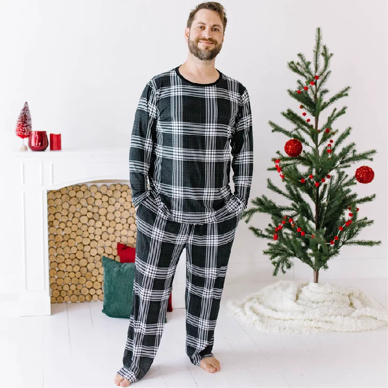 relaxed-fit men's pajamas for ultimate comfortAin't Mad About Plaid  Men's Long Sleeve Two Piece Set