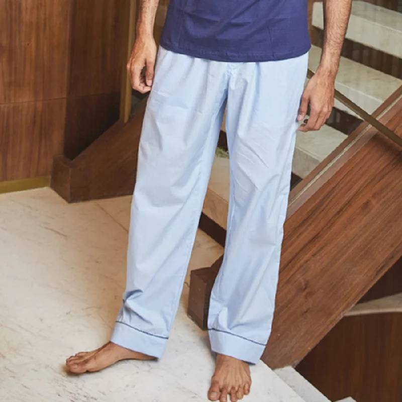 stylish men's loungewear pajamasLight Blue Cotton Pyjama