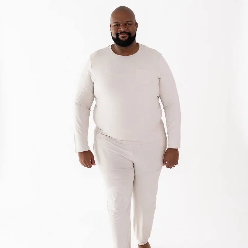 men's pajamas with built-in aroma therapy pads (hypothetical)Men's Jogger Set in Oat