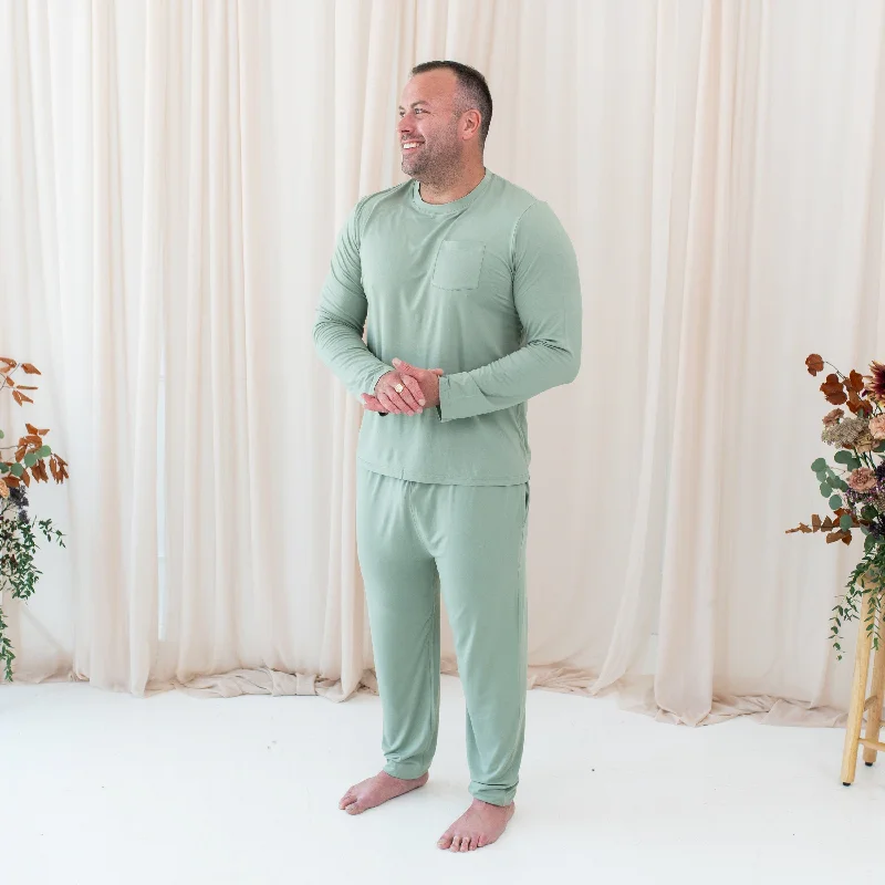 men's pajamas made from soft, brushed microfiberMen's Jogger Set in Thyme