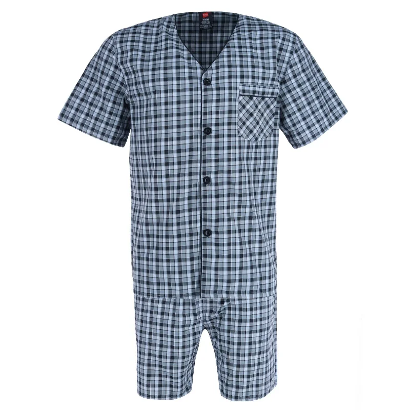 men's cotton pajamas for winterMen's Short Sleeve Short Leg Pajama Set