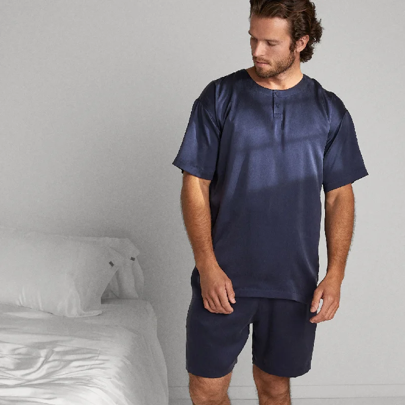 men's pajamas for hot sleepersMen's Washable Silk Short Set