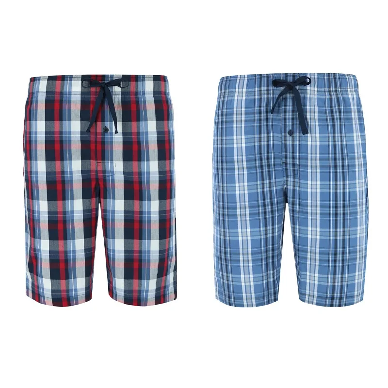 breathable mesh-lined men's pajamas for summerMen's Woven Tagless Plaid Shorts (Pack of 2)