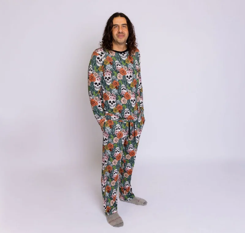 men's pajamas with matching slippersSweet & Skully Relaxed Two Piece Jammie Set